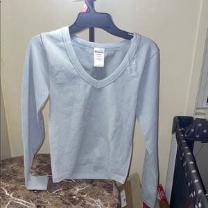 No Boundaries Heather Gray V-Neck Top